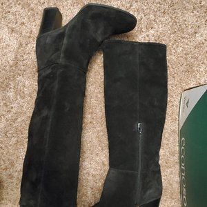 Suede knee boots